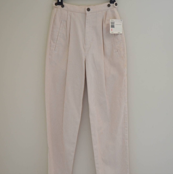 🌼 NWT vintage Liz Claiborne cotton pleat front pinstripe trousers - Picture 3 of 4